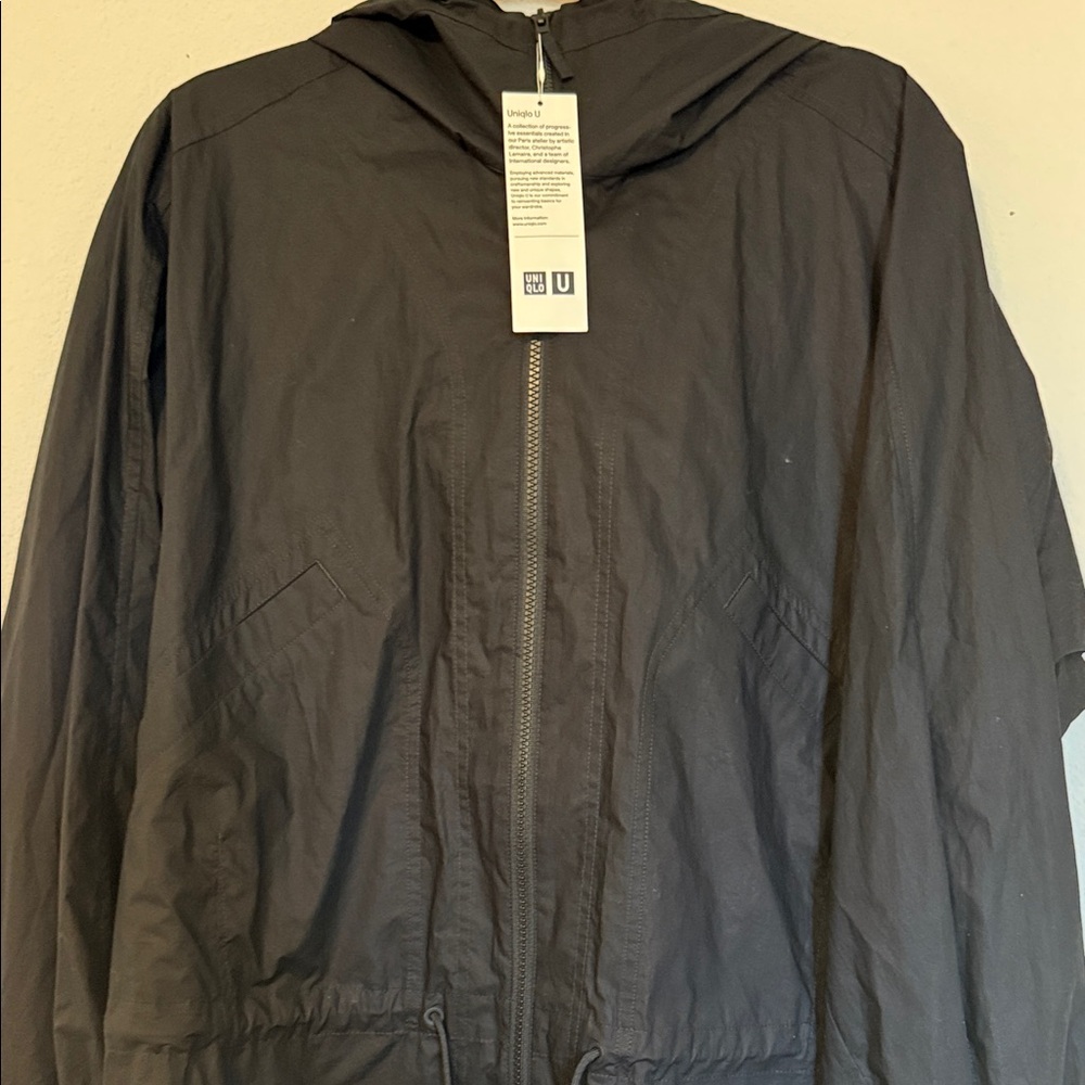 Uniqlo Women's black long Windbreaker